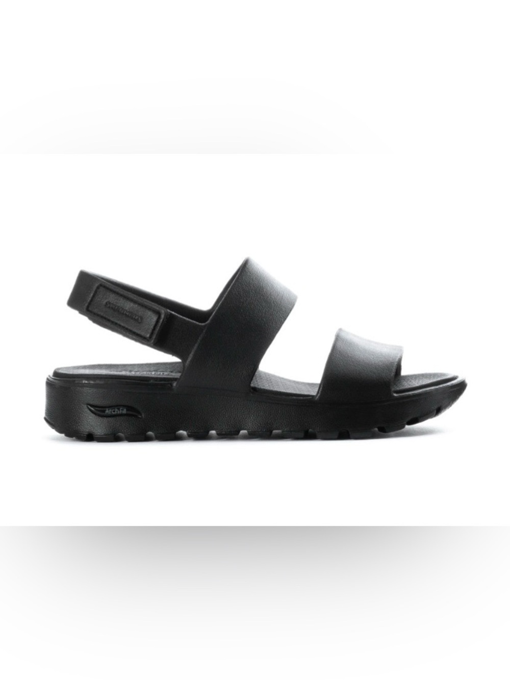Skechers Black Foamies Arch Fit Footsteps Sandals Size 9